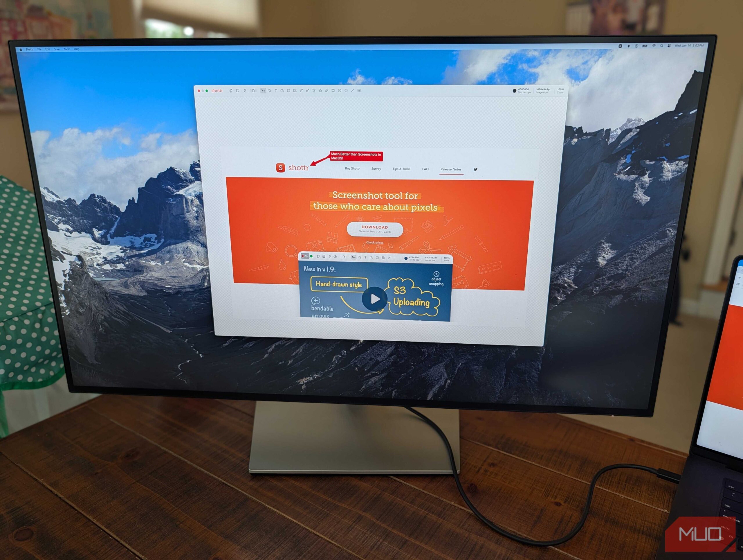 Shottr روی مانیتور برای macOS