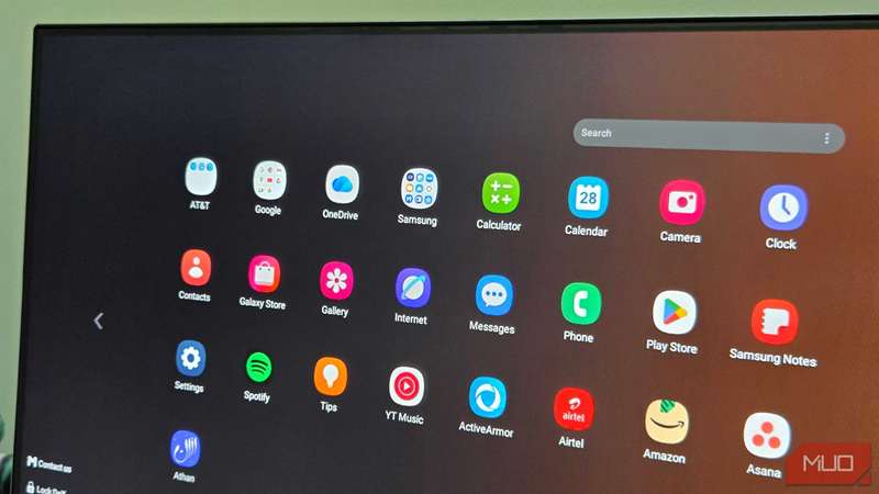 صفحه اصلی Samsung Dex بر روی مانیتور BENQ