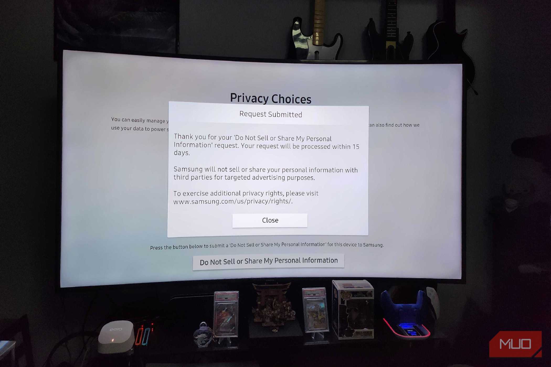 گزینه «عدم فروش» حریم خصوصی سامسونگ روی نمایشگر منحنی سامسونگ