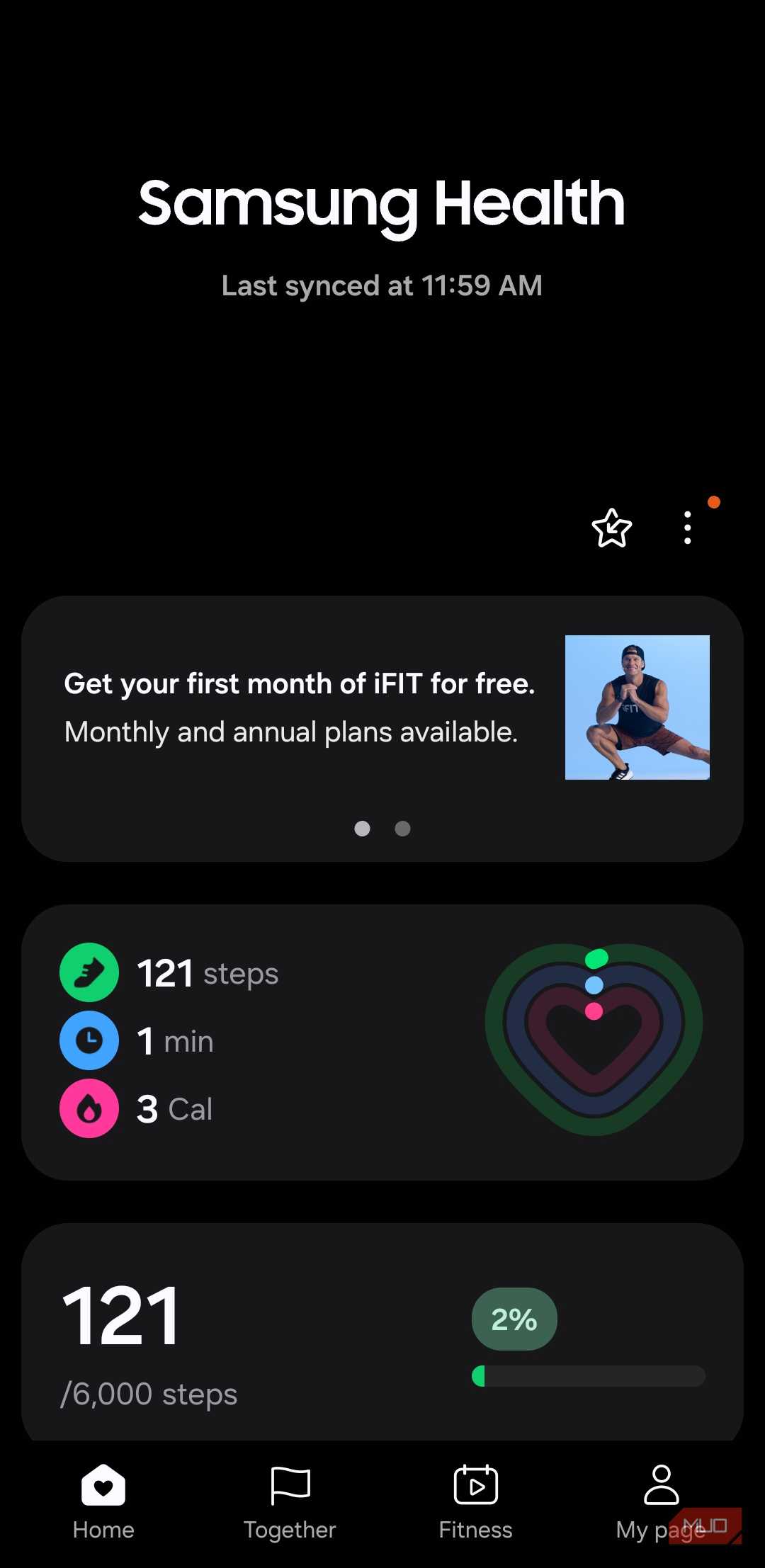 برنامه Samsung Health روی تلفن
