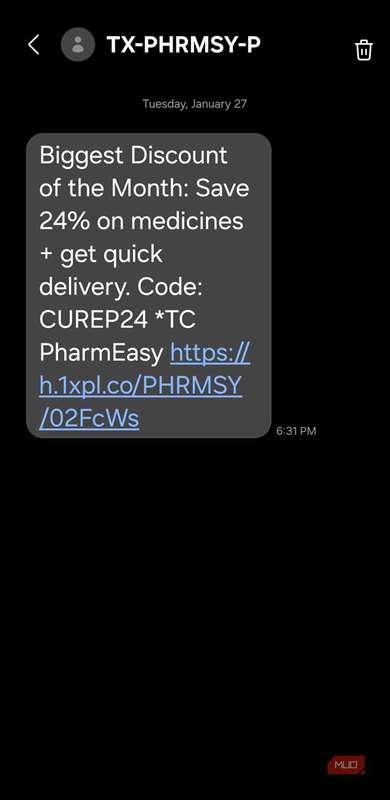 بزرگ‌نمایی با Pinch در برنامه Samsung Messages