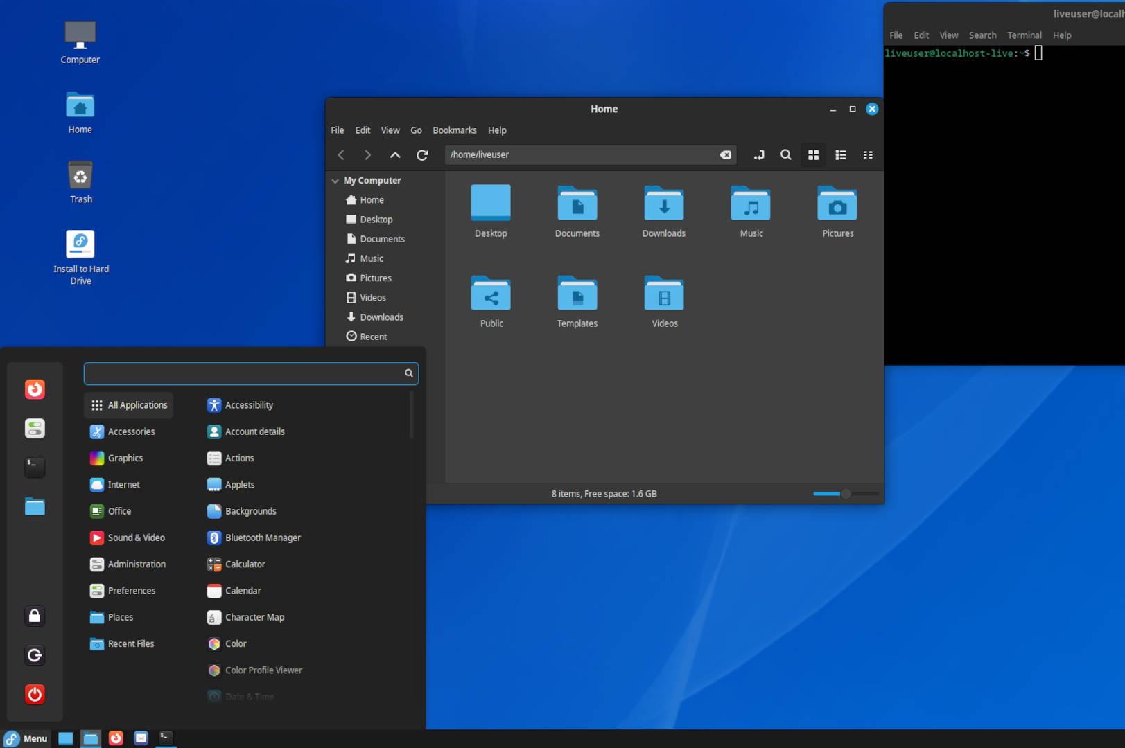 یک دسکتاپ Cinnamon کارآمد