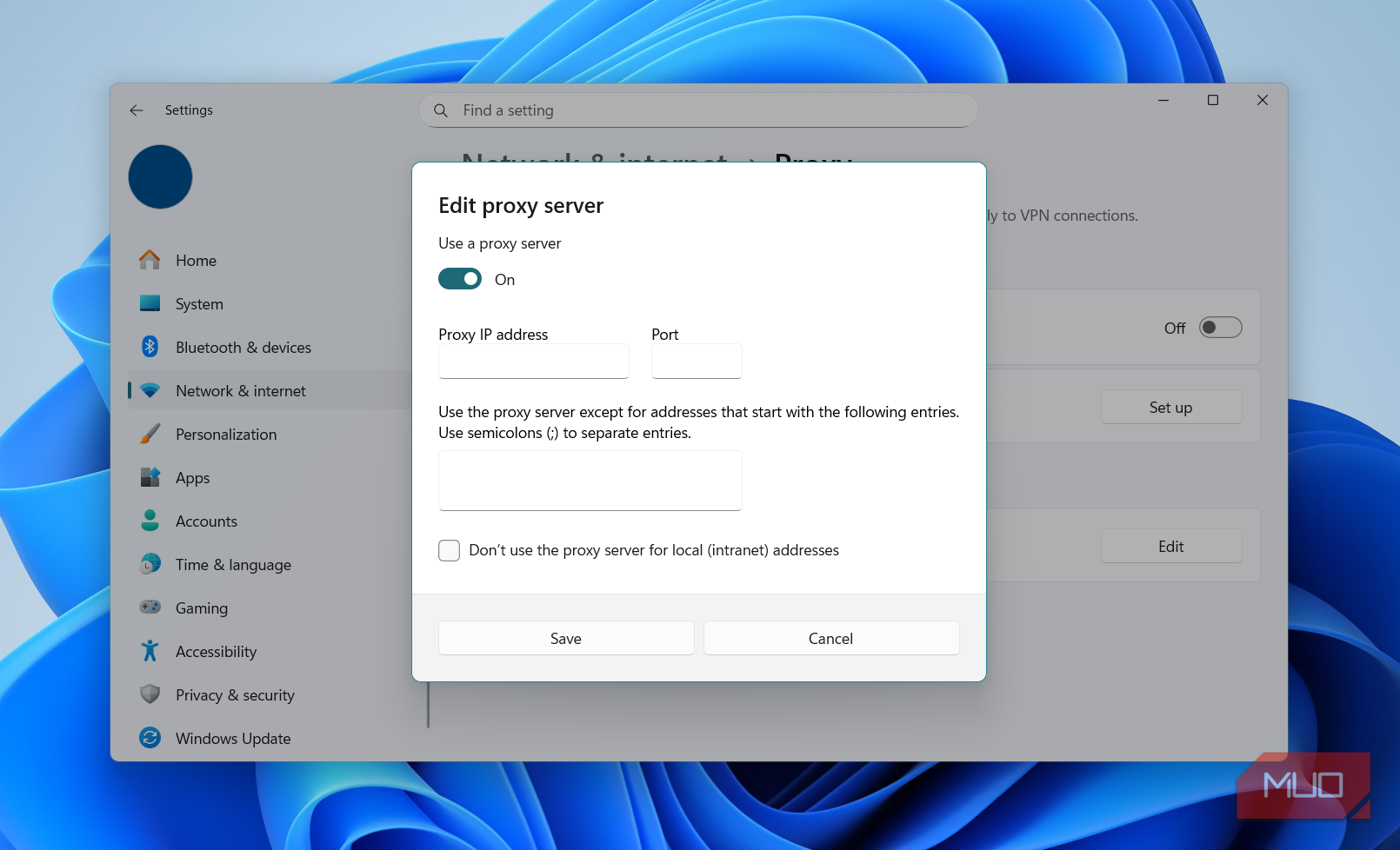 راه‌اندازی سرور پراکسی در ویندوز