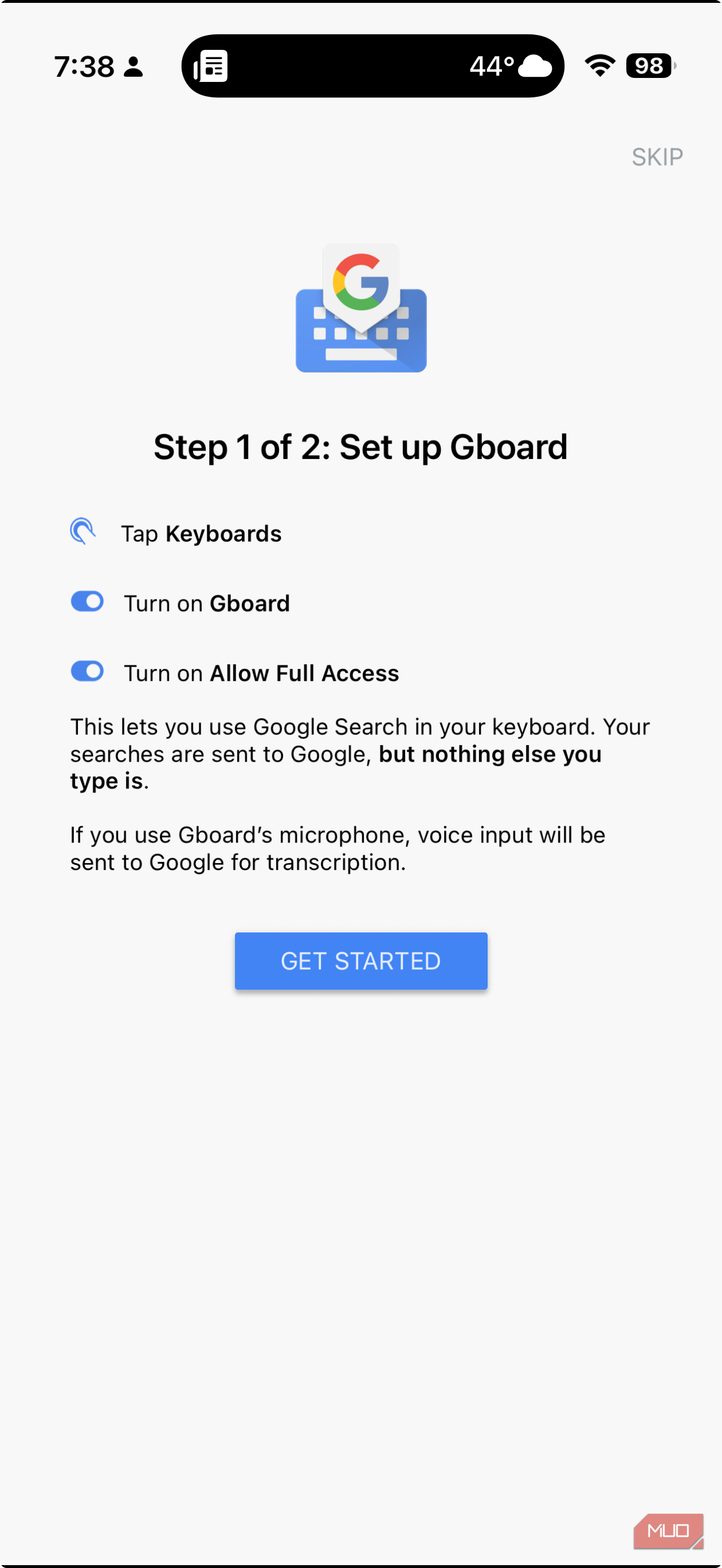 فعال‌سازی Gboard روی iOS