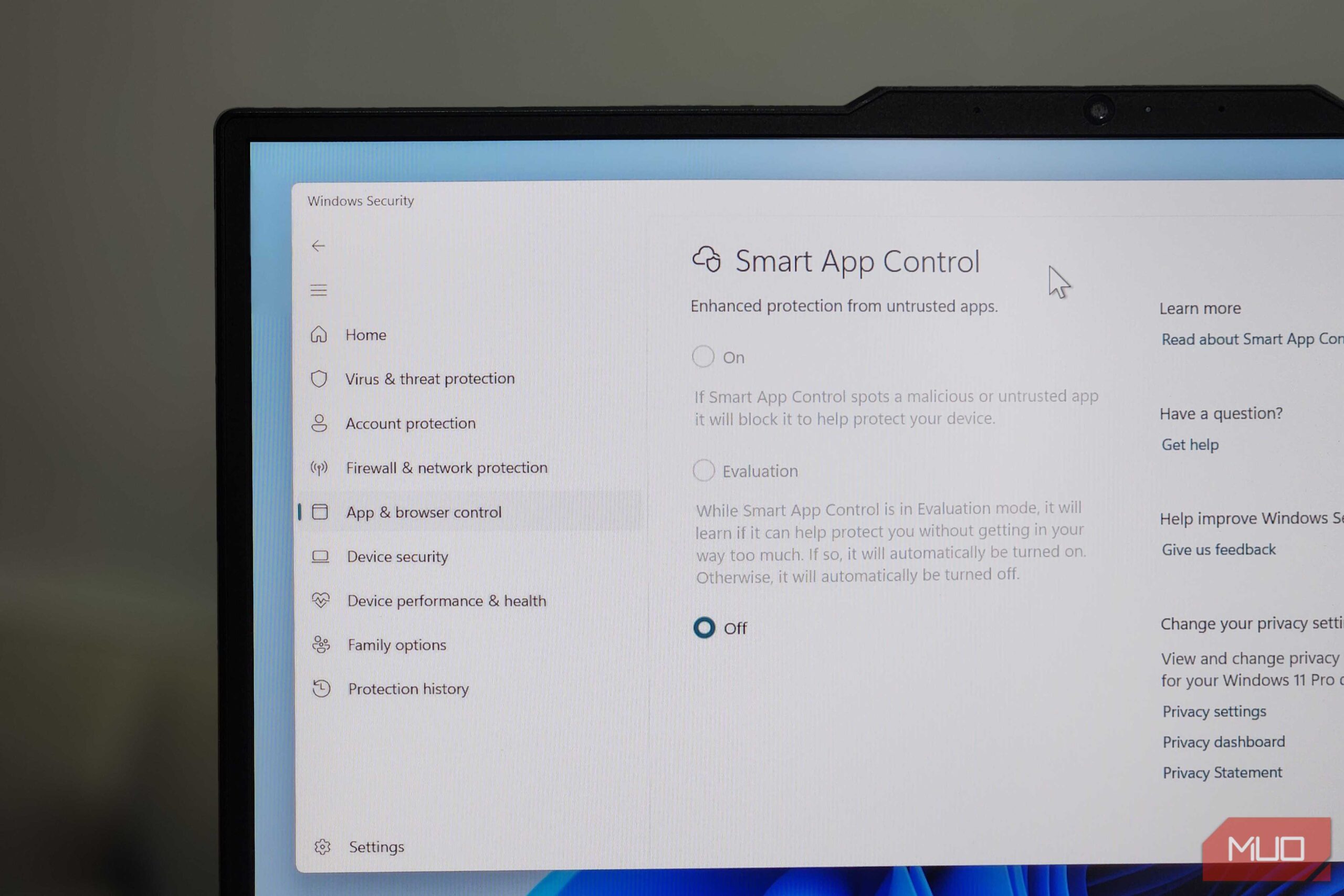 ویژگی کنترل برنامه هوشمند در لپ‌تاپ ویندوز 11-1