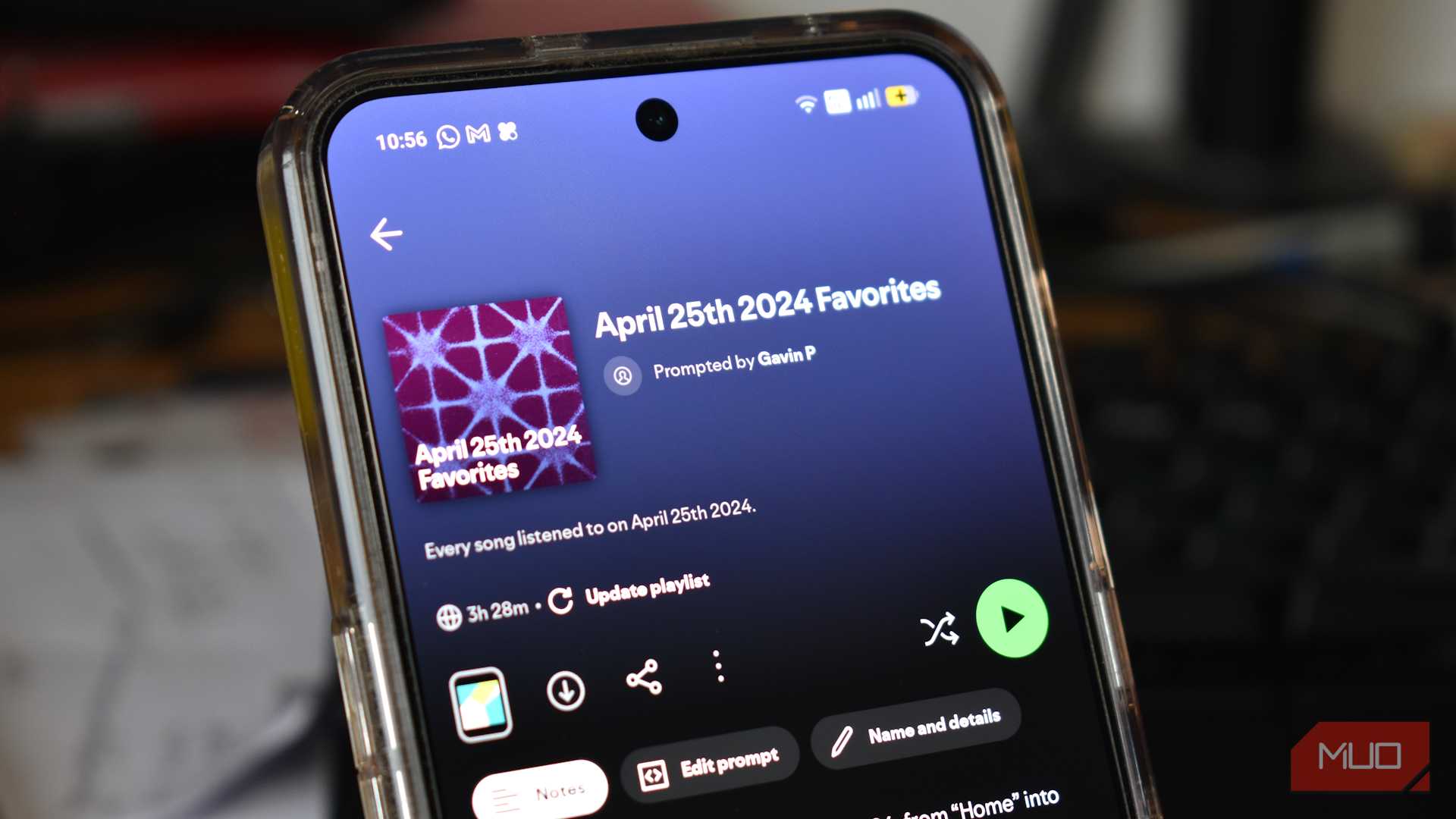 مثال لیستپخش پیشنهادی اسپاتیفای در گوشی هوشمند.