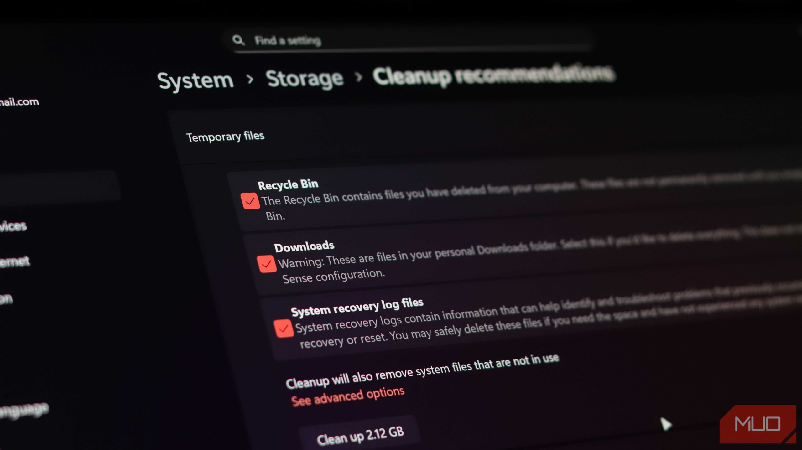 پیشنهاد پاکسازی پوشه دانلودهای Storage Sense