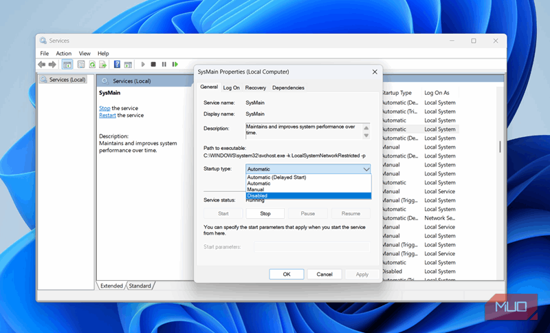 ویژگی‌های سرویس SysMain در ویندوز