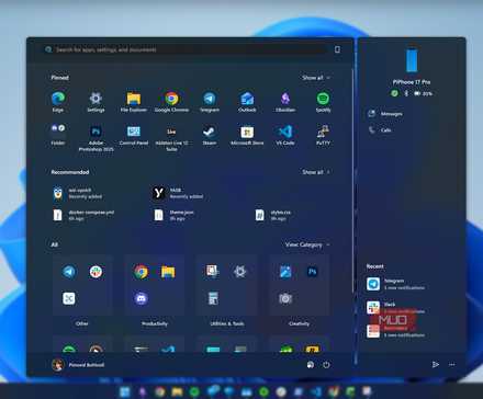 منو استارت جدید ویندوز ۱۱