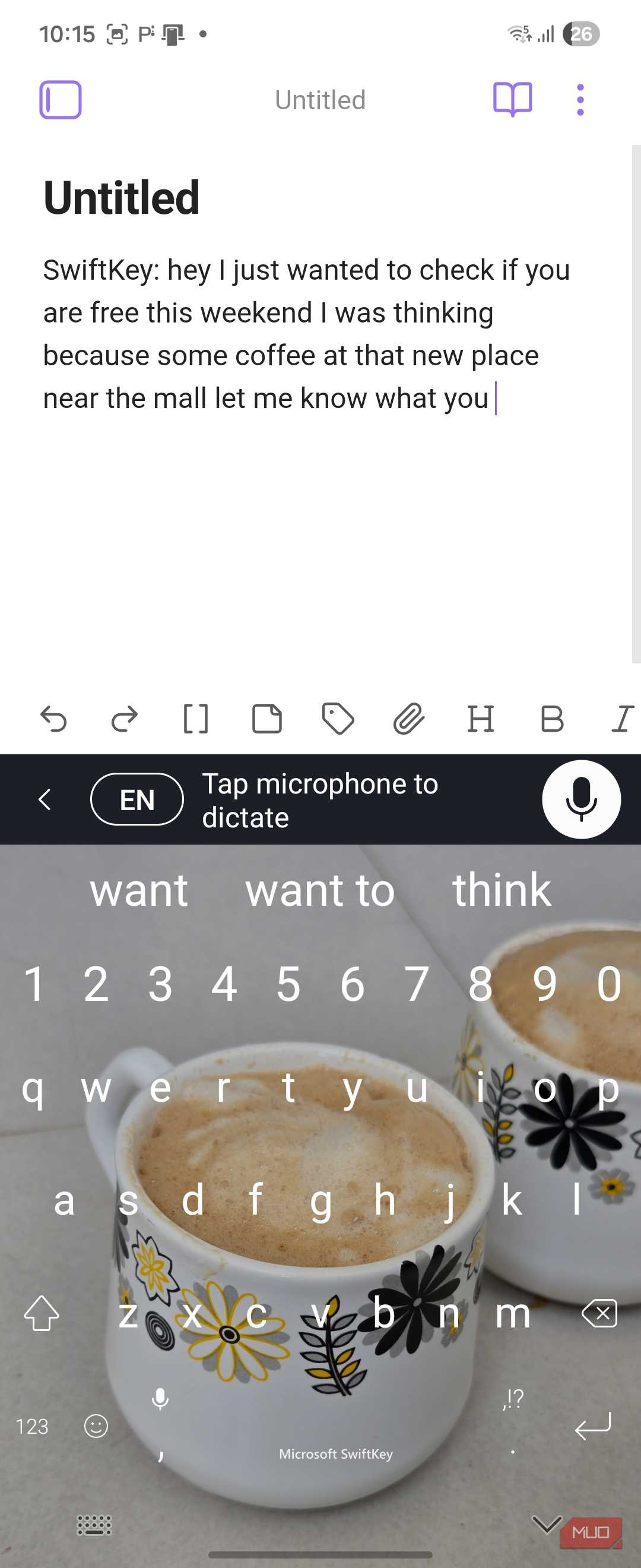 آزمون تایپ صوتی Typeless در Obsidian. (1)