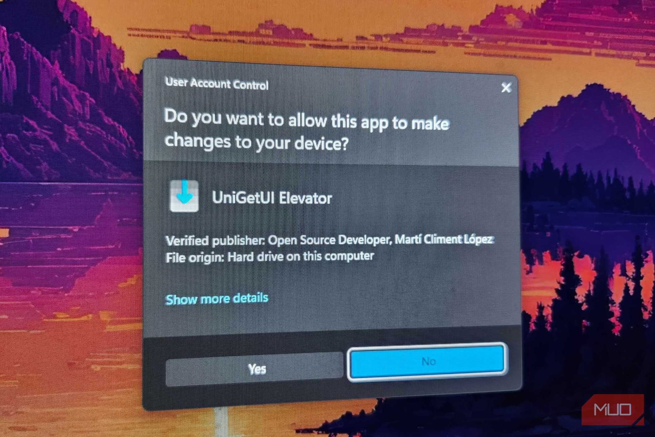 تغییرات UniGetUI Elevator