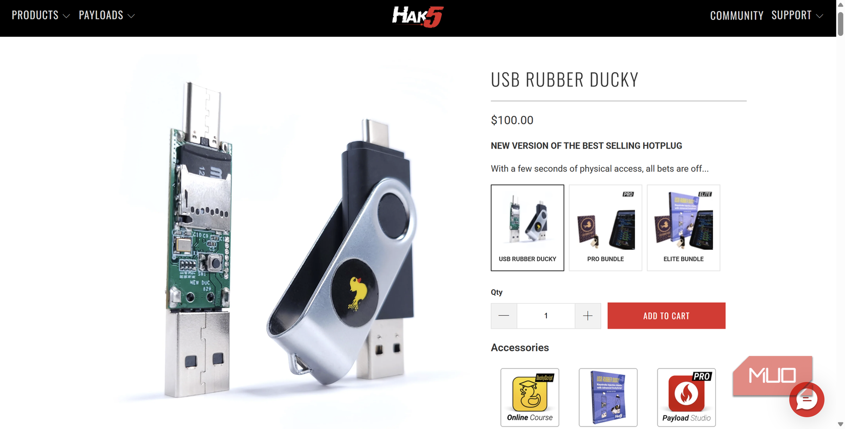 صفحهٔ USB Rubber Ducky Hak5