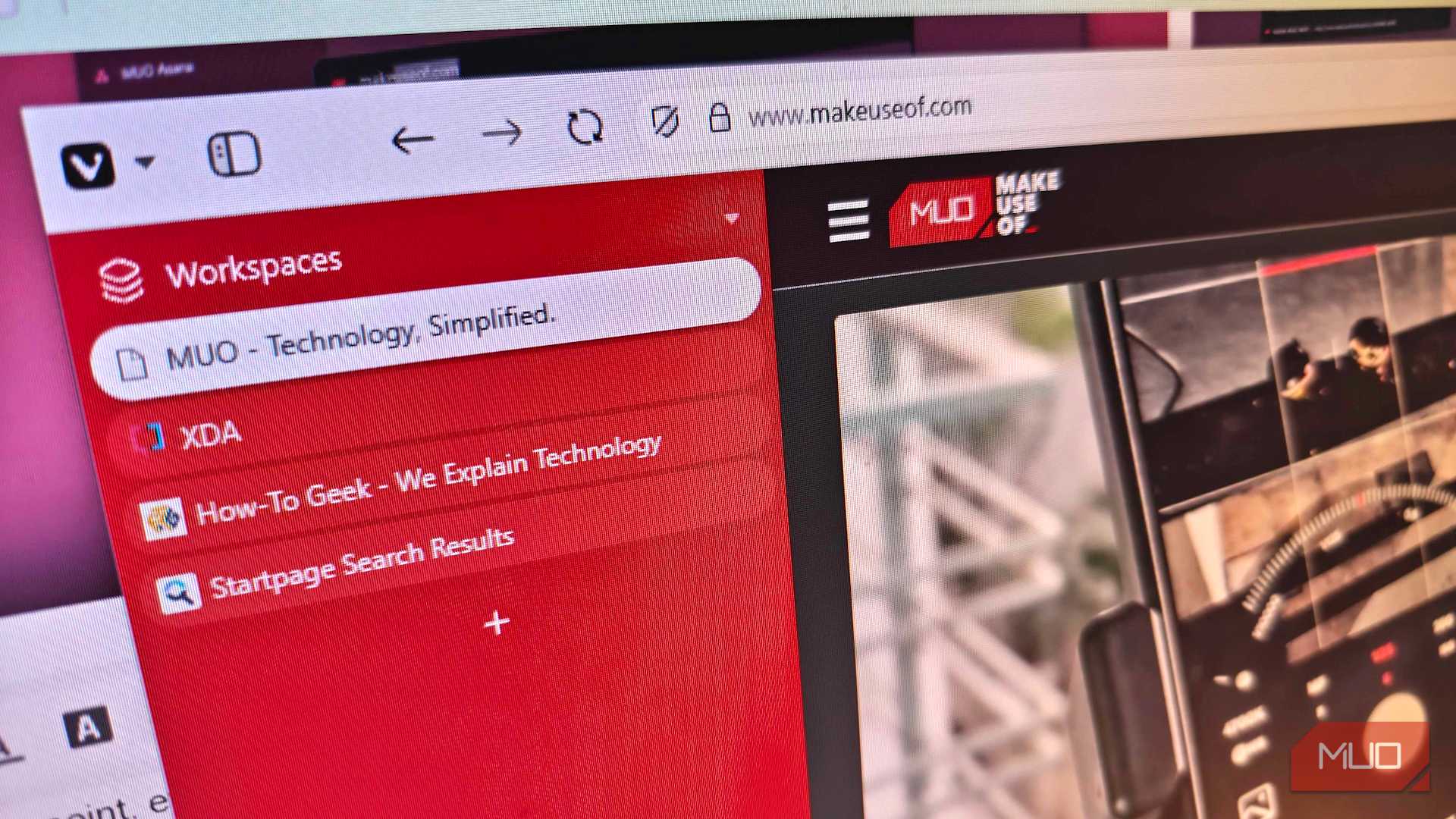 تب‌های عمودی ویوالدی در مرورگر