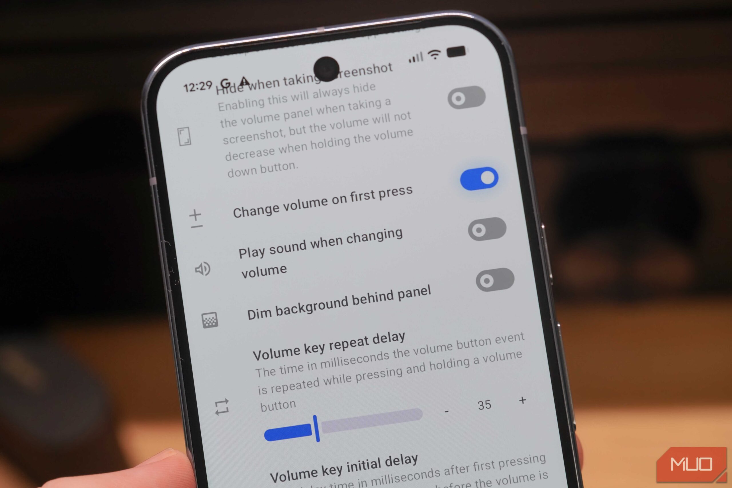 گزینه‌های پیکربندی در برنامه Volume Styles.