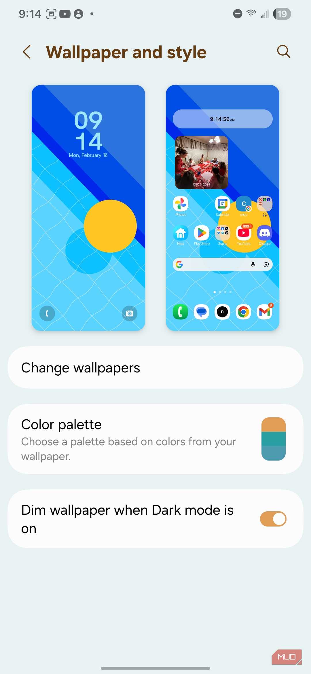 تنظیمات تصویر پس‌زمینه