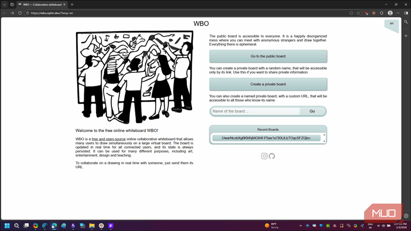 رابط خانه Whiteboard Online WBO