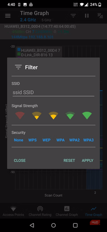 فیلتر Wi‑Fi.