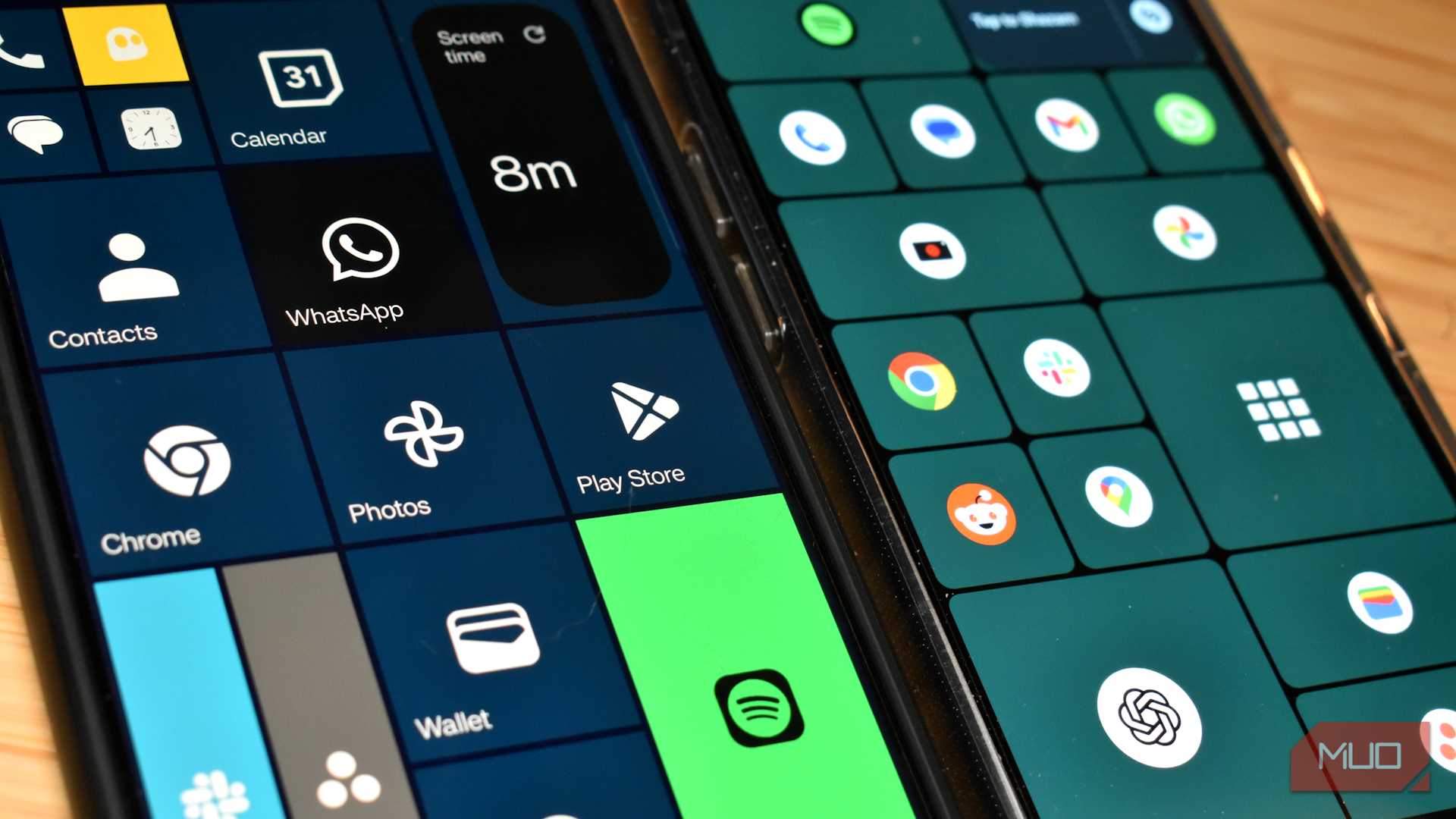 لانچرهای Windows Phone در کنار هم بر روی گوشی‌های اندروید.