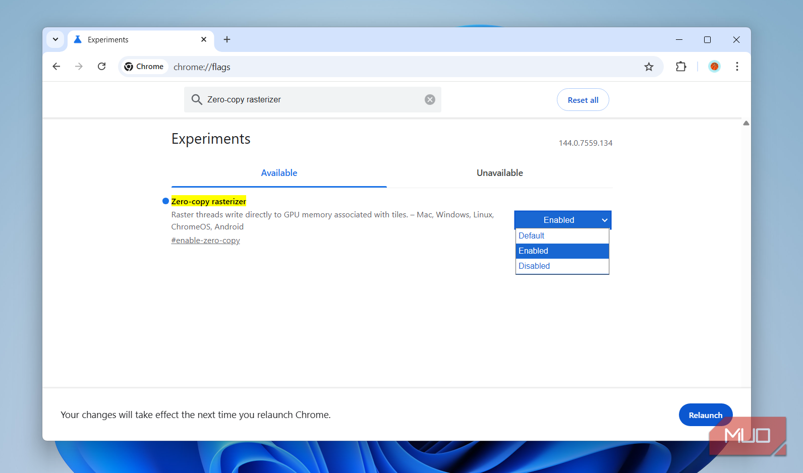 پرچم رسترسازی Zero-copy در Chrome