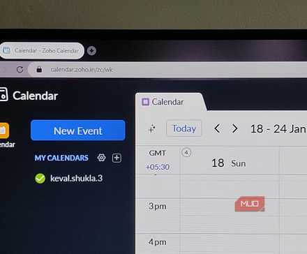 تقویم Zoho بر روی دسکتاپ ویندوز با نمای هفتگی باز