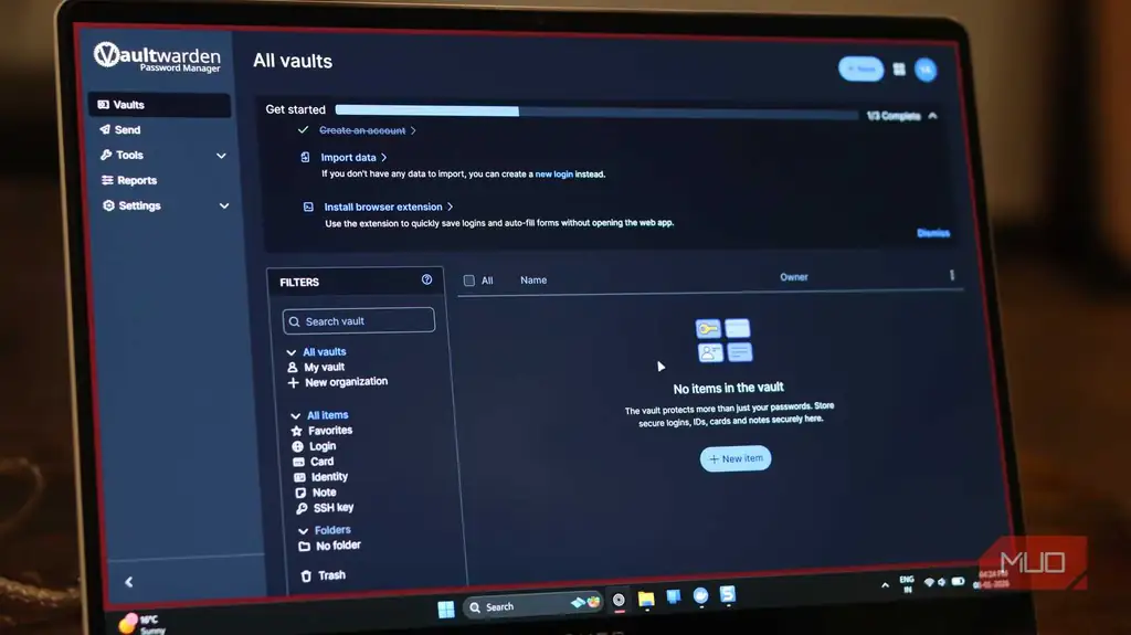 صندوق اصلی رمز عبور Vaultwarden