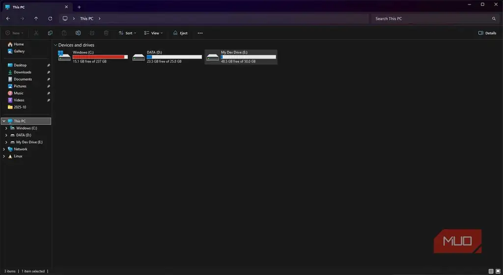 Dev Drive تازهساختهشده در Windows