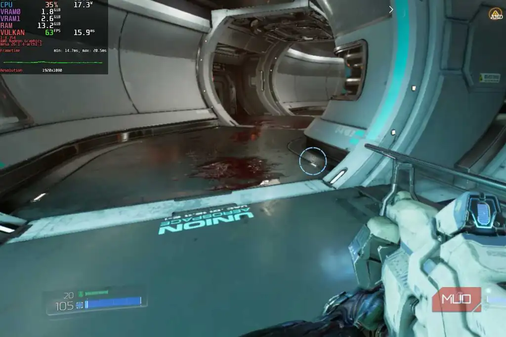 اجرای DOOM 2016 با گرافیک مجتمع Vega 7