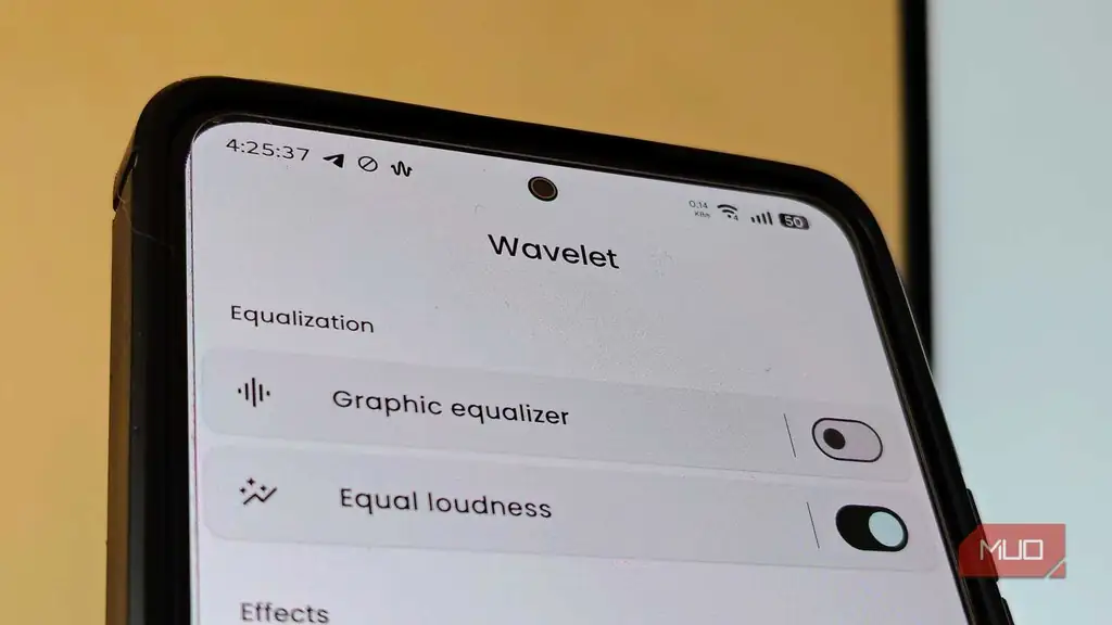 نمای نزدیک از برنامه Wavelet در اندروید