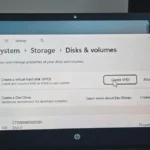 تنظیمات ویندوز ۱۱ با نمایش گزینه دیسک سخت مجازی