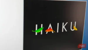 لوگوی Haiku روی پس‌زمینه نارنجی