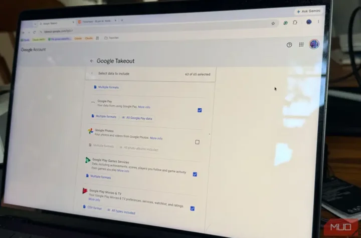 Google Takeout در مک — دانلود تمام داده‌های گوگل