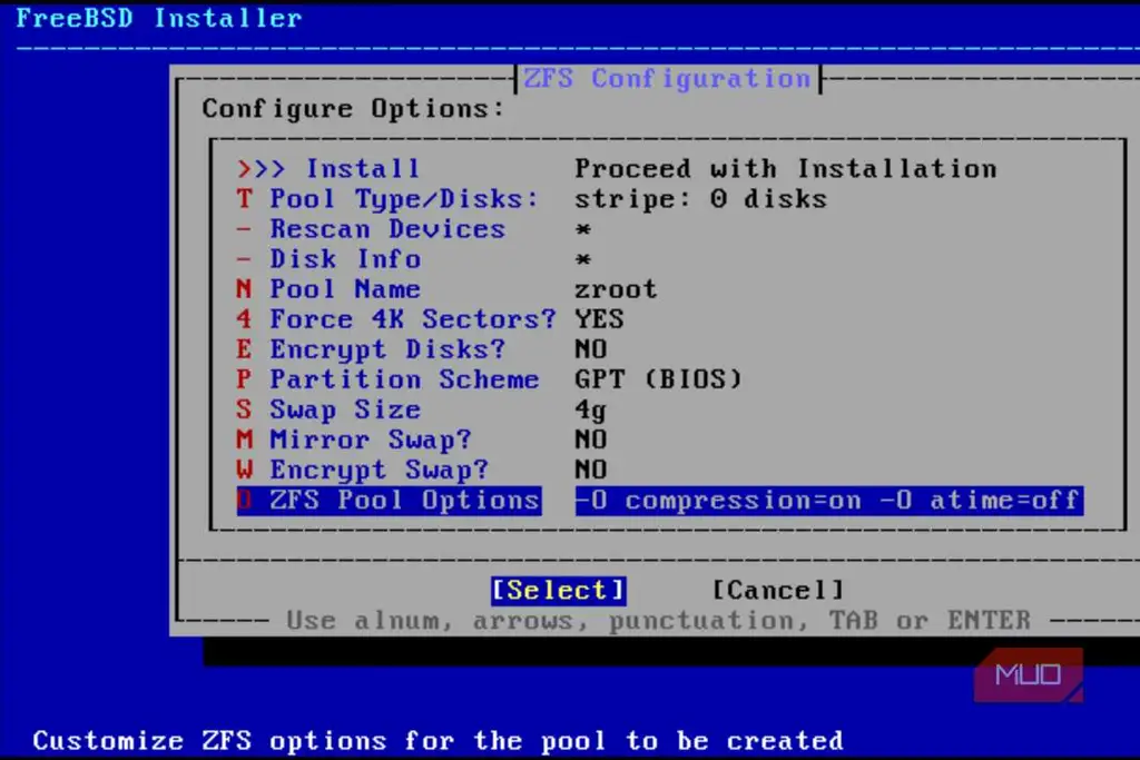 صفحه نصب FreeBSD