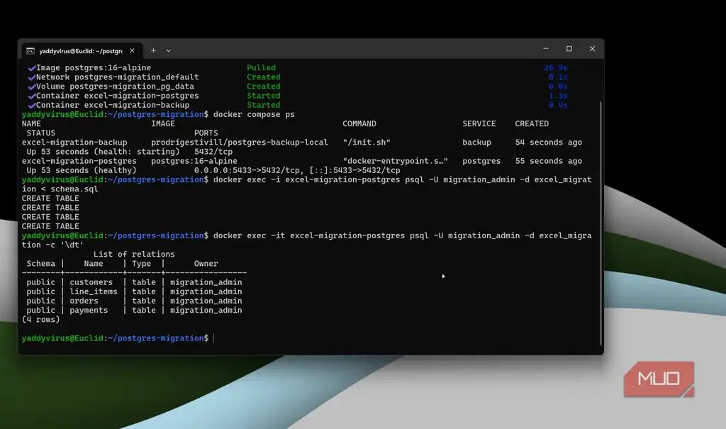 فرایند مهاجرت دادههای Excel به Postgres
