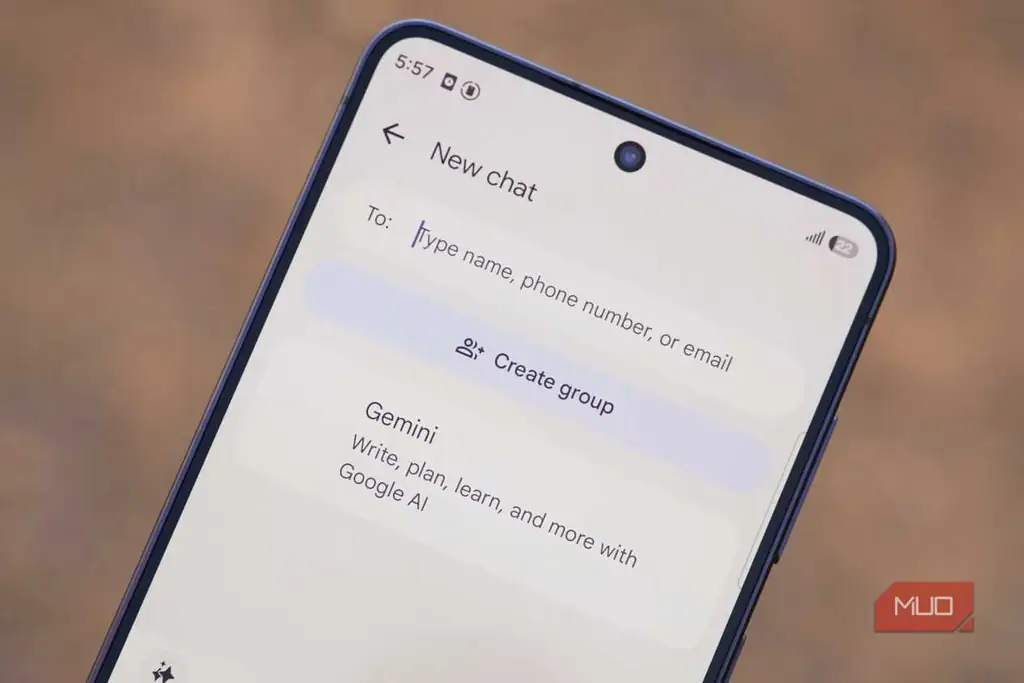شروع گفتوگوی جدید در Google Messages