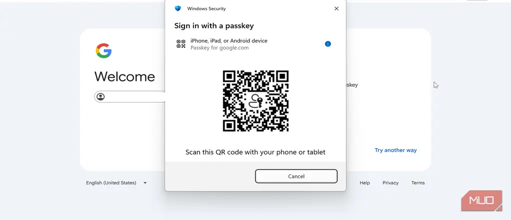 کلیدهای عبور برای Gmail