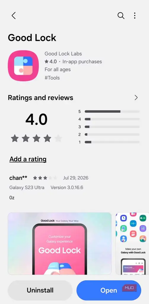 نصب Good Lock از Galaxy Store