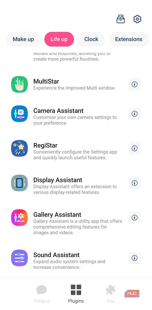 پیدا کردن Sound Assistant در تب Life Up اپلیکیشن Good Lock