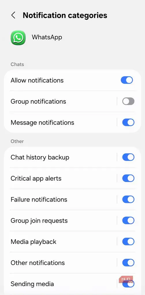 خاموش کردن هشدارهای گروه بدون بیصدا کردن کامل WhatsApp