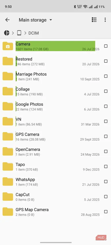 رابط کاربری پاکسازی داده ها در Cx File Explorer