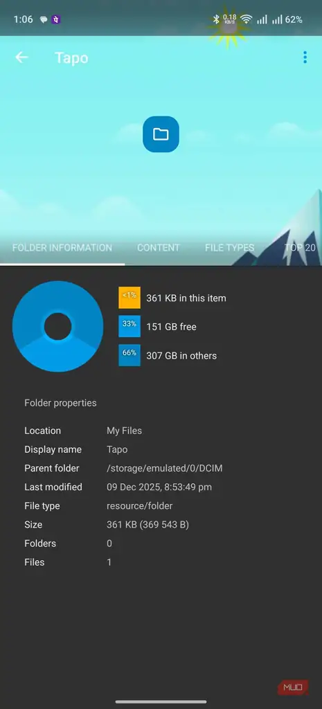 نمایش اطلاعات پوشه ها به صورت مجزا در Solid Explorer