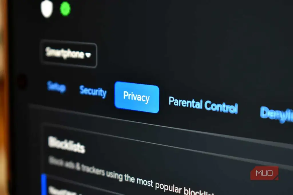 تب حریم خصوصی NextDNS در اندروید