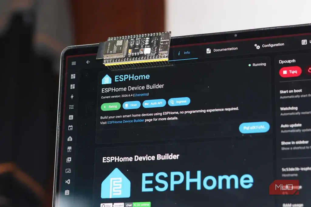 محیط ESPHome روی لپتاپ برای پیکربندی ESP32-S3
