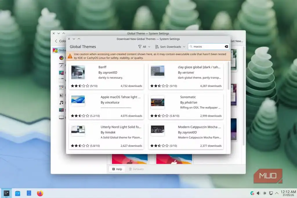 مرور تمهای KDE Plasma در فروشگاه تمهای لینوکس.