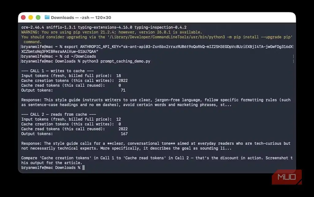نمونه اجرای Claude در ترمینال macOS برای استفاده توسعهدهندگان.