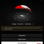 نمای نقشه موانع در اپلیکیشن Starlink Mini که بخش‌های مسدودشده دید آنتن را نشان می‌دهد.