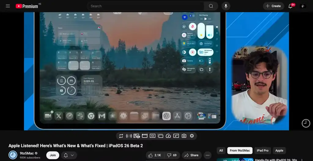 تماشای ویدئوی YouTube در مرورگر دسکتاپ با حالت نمای گسترده یک افزونه.
