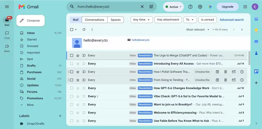 ساخت فیلتر و برچسب در Gmail برای مرتبسازی خودکار ایمیلهای خبرنامه.