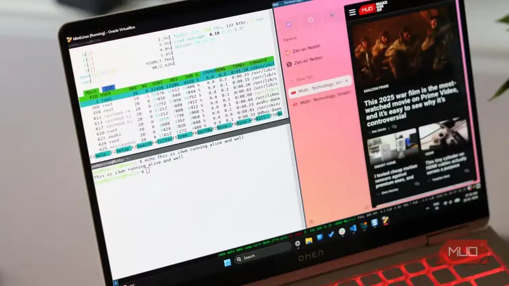 اجرای Zen Browser روی Linux Mint در محیط کاشیوار i3wm.