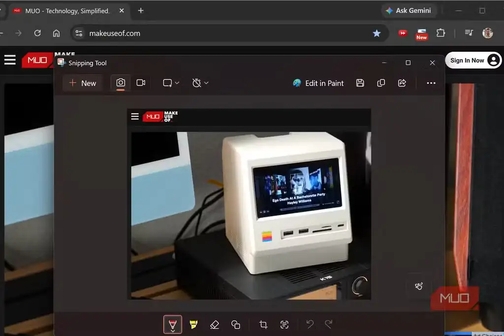 محیط ویرایش Snipping Tool ویندوز ۱۱ برای نشانهگذاری اسکرینشات.