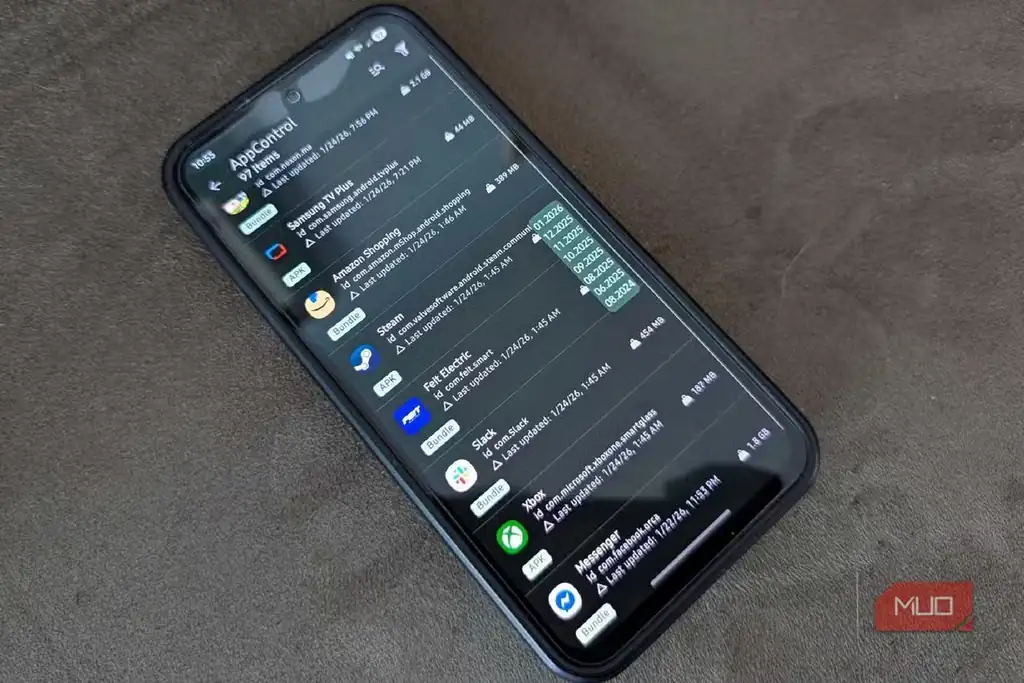 بخش App Control در SD Maid SE برای بررسی و مدیریت برنامههای نصبشده اندروید.